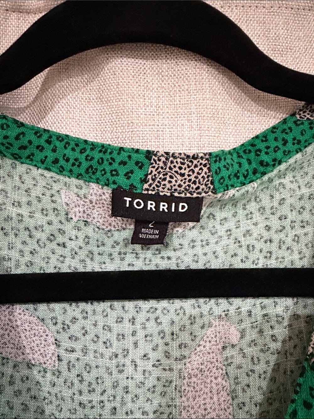 torrid Green Cat-Print Romper with Button Front - Picture 2 of 3